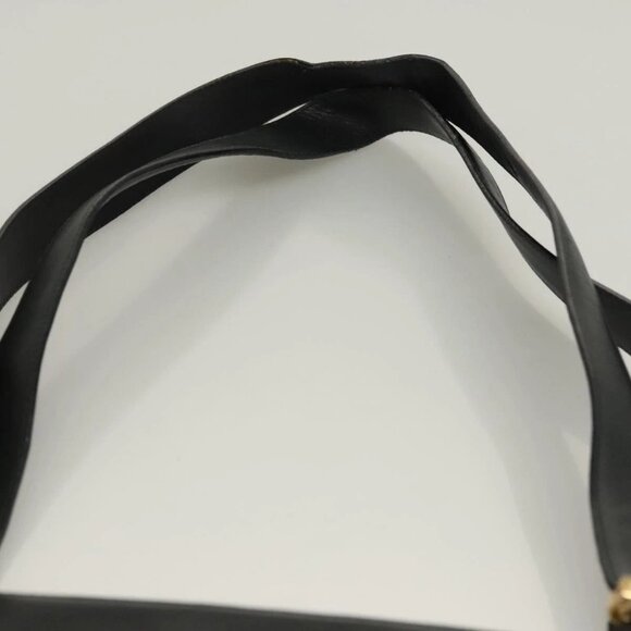 Salvatore Ferragamo Gancini Shoulder Bag Leather Black Gold Auth - Picture 10 of 16